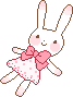 bunny in pink dress pixel art